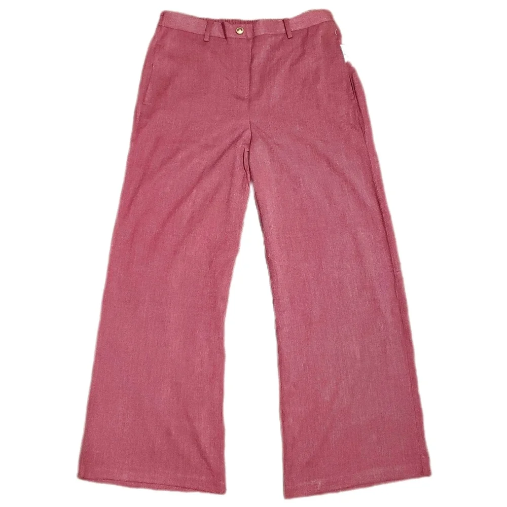 Michael Kors Women's High Rise Merlot Trousers Size Large NWT